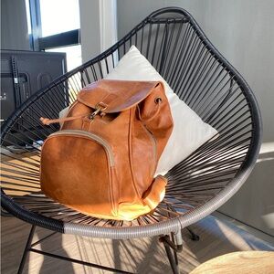 Stylish Tan Leather Backpack